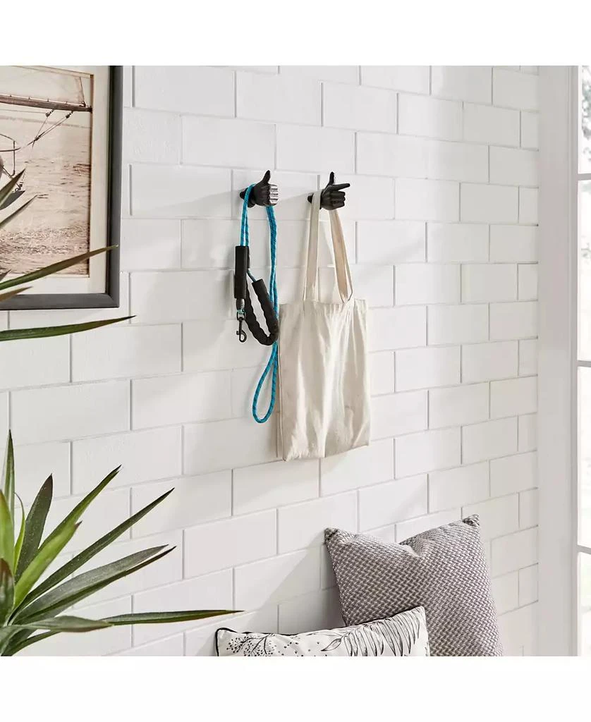 "Thumbs Up Pointing Finger" Cast Iron 2-Piece Wall Mount Hook Set 商品