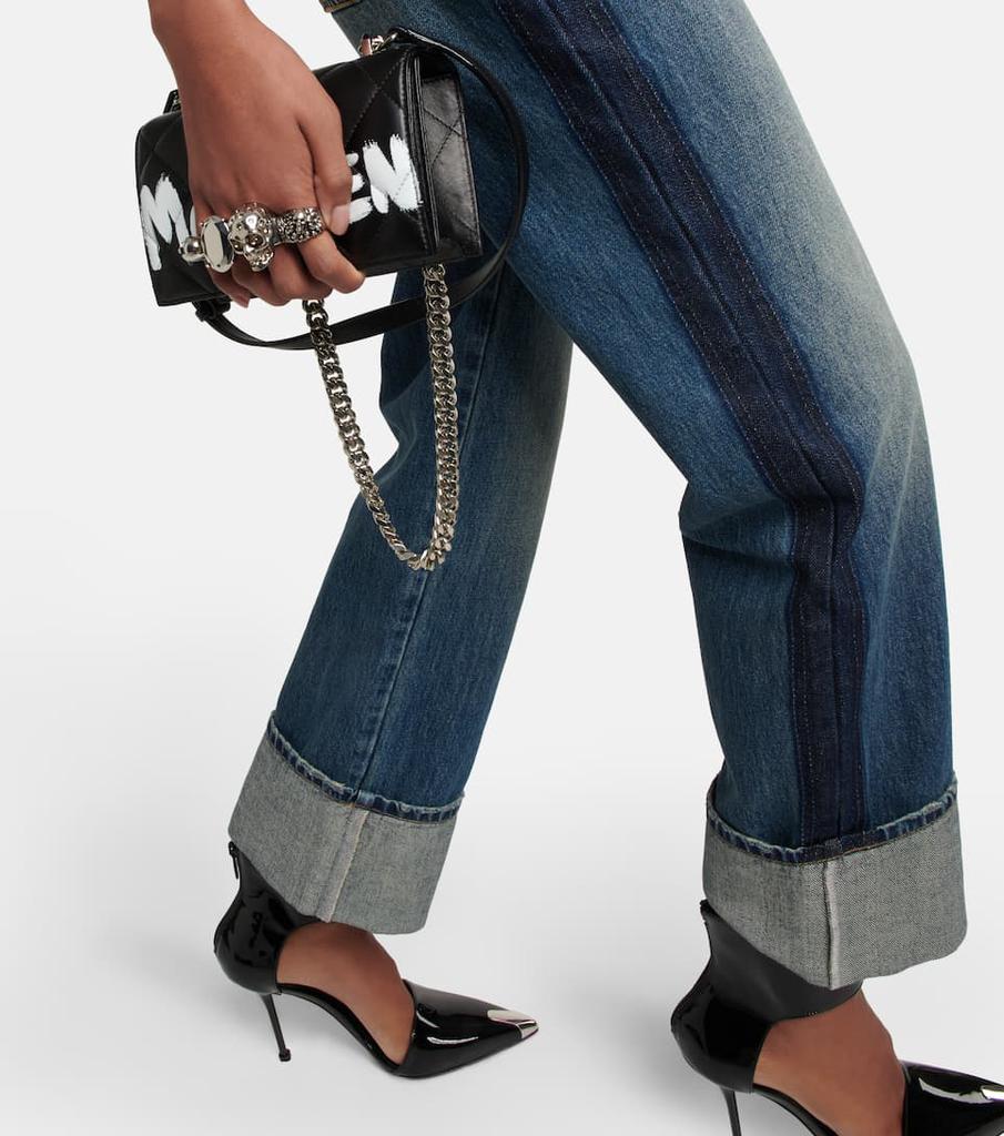 High-waist straight-leg cropped jeans商品第5张图片规格展示