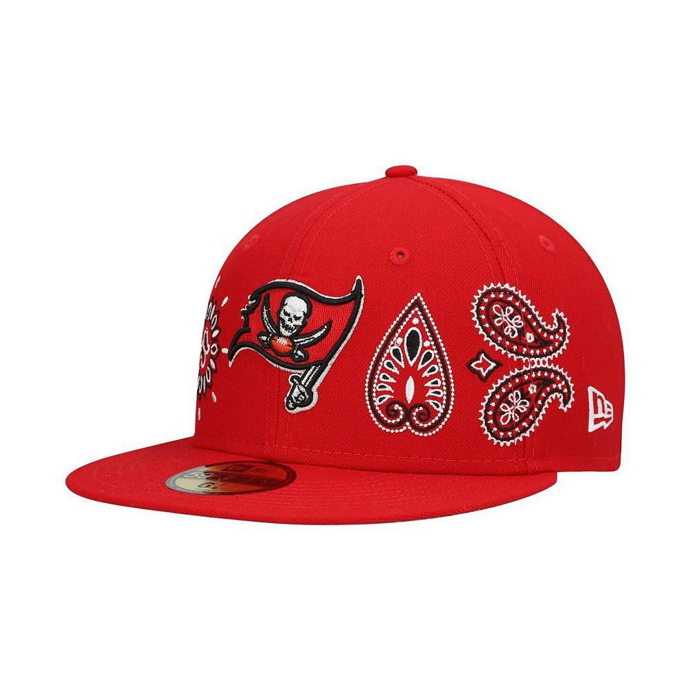 商品New Era|Men's Red Tampa Bay Buccaneers Bandana 59Fifty Fitted Hat,价格¥312,第1张图片