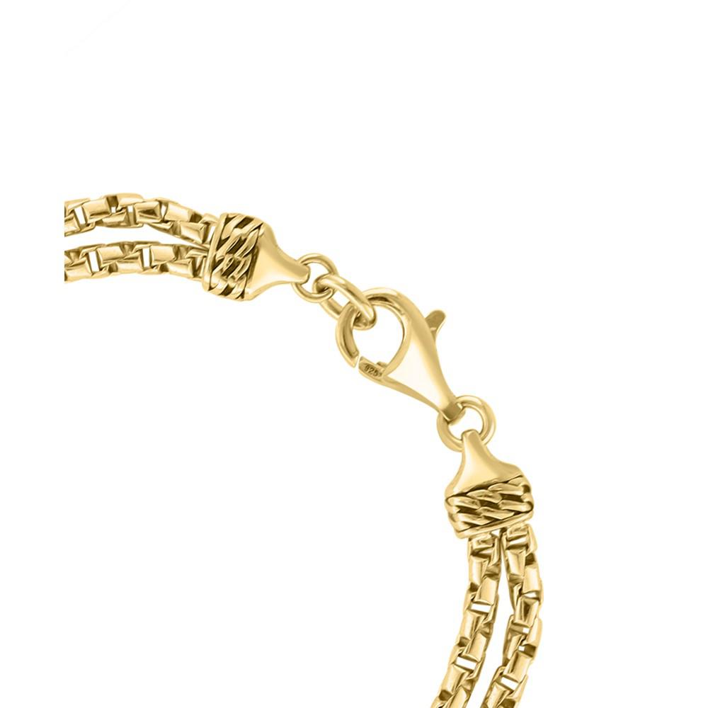 EFFY® Men's Double Box Link Chain Bracelet in 14k Gold-Plated Sterling Silver商品第3张图片规格展示
