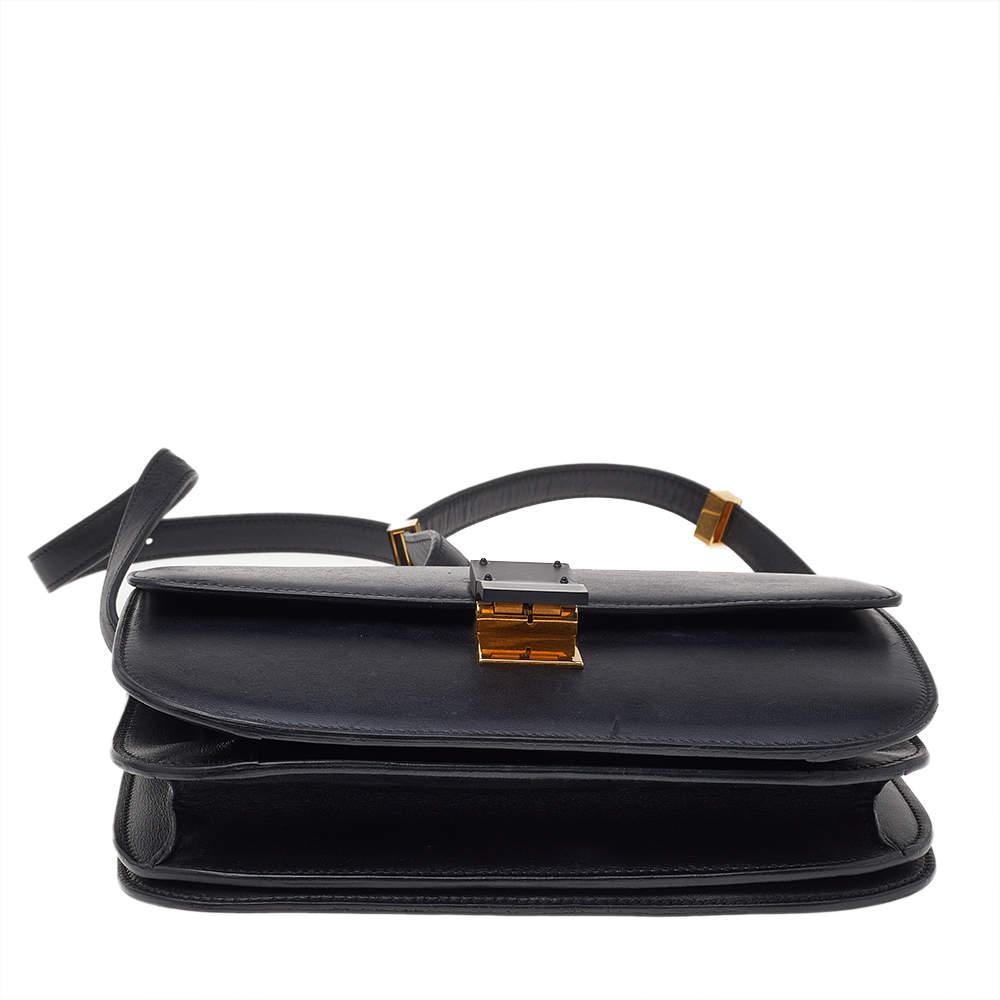 Celine Black Leather Medium Classic Box Shoulder Bag商品第6张图片规格展示