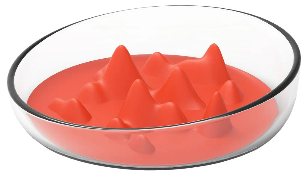 商品Pet Life|Pet Life  'Cirlicue' Mountain Shaped Modern Slow Feeding Pet Bowl,价格¥203,第1张图片