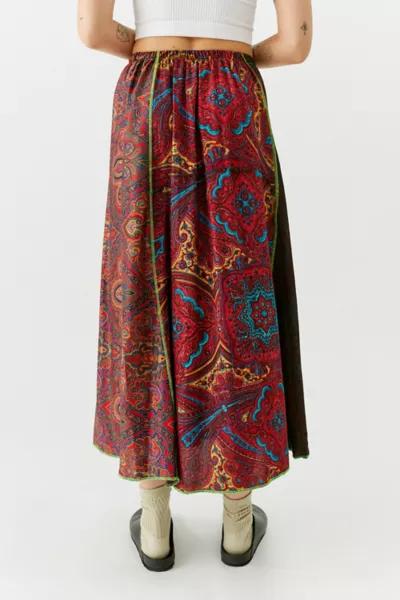 Urban Renewal Remade Dark Paisley Paneled Maxi Skirt商品第3张图片规格展示