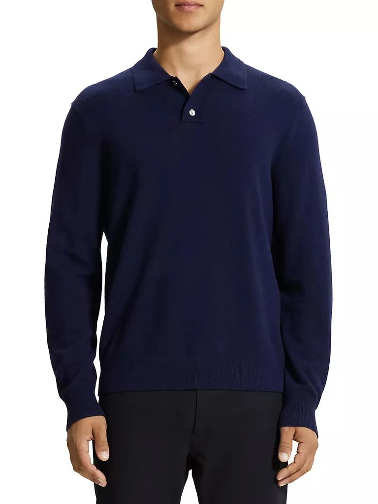 商品Theory|Toby Montana Wool Long-Sleeve Polo Shirt,价格¥1940,第3张图片详细描述