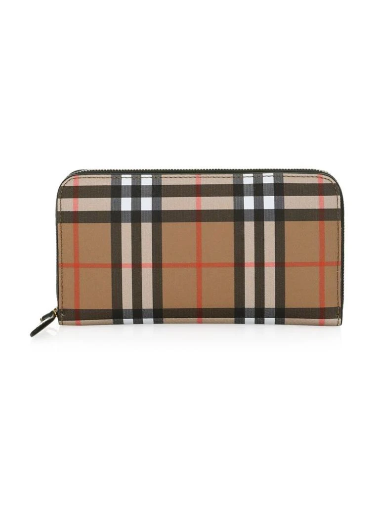 商品Burberry|Burberry - Elmore Vintage Check & Leather Zip-Around Wallet,价格¥4178,第1张图片