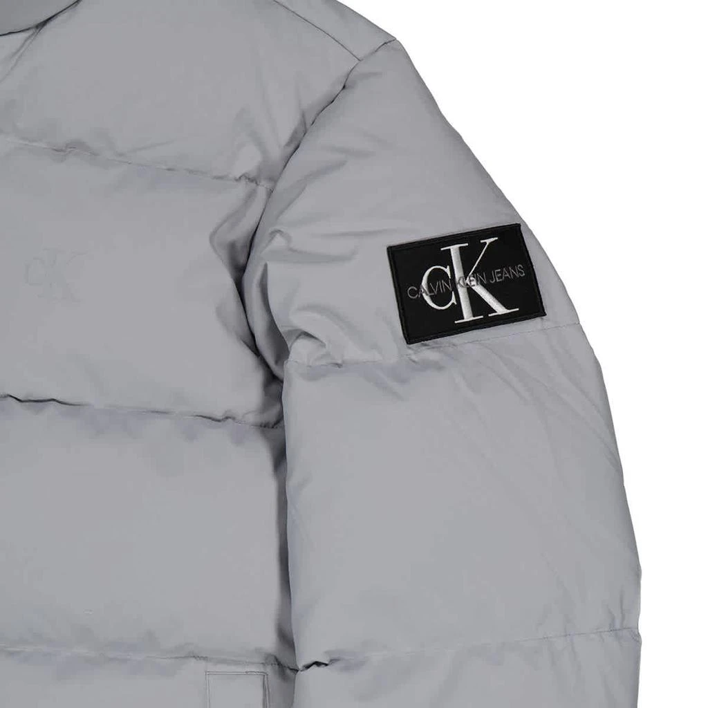 商品Calvin Klein|Calvin Klein Mens Grey Embroidered Logo Down Jacket, Size Medium,价格¥665,第3张图片详细描述