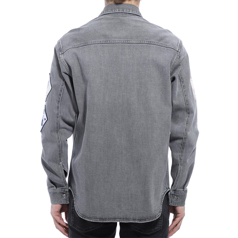 DIOR 男士灰色棉质长袖衬衫 013D584B-225X-810商品第3张图片规格展示