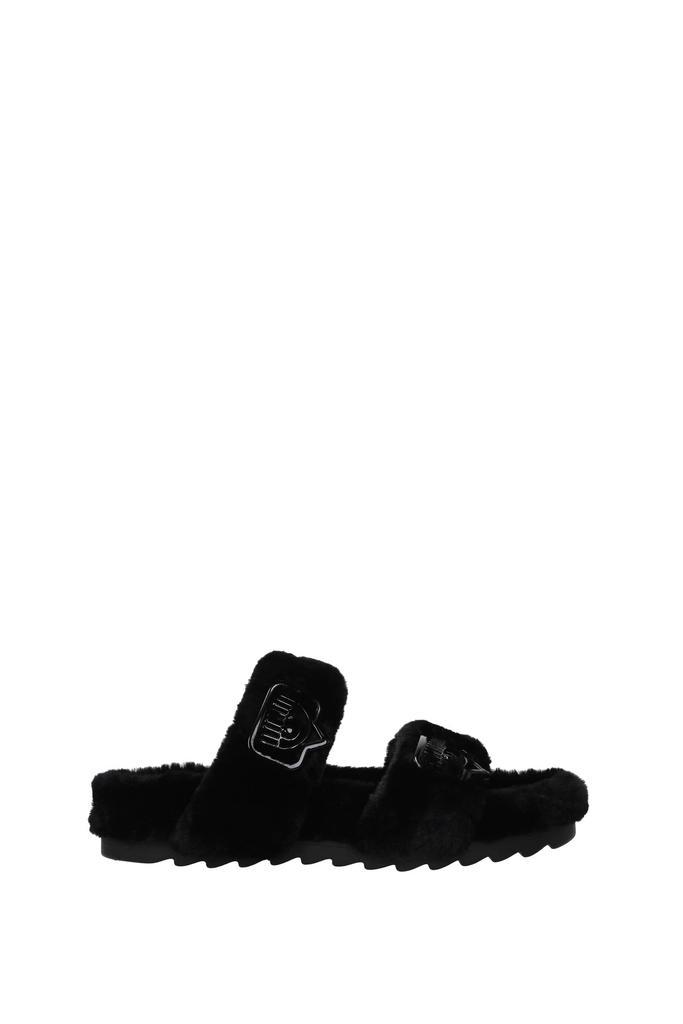 商品Chiara Ferragni|Slippers and clogs Eco Fur Black,价格¥638,第1张图片