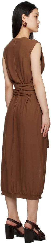 商品Lemaire|Brown Knotted Midi Dress,价格¥2542,第3张图片详细描述