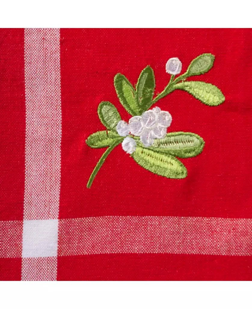 Stripe Holly Mistletoe Holiday embroidered Dishtowel Set 商品