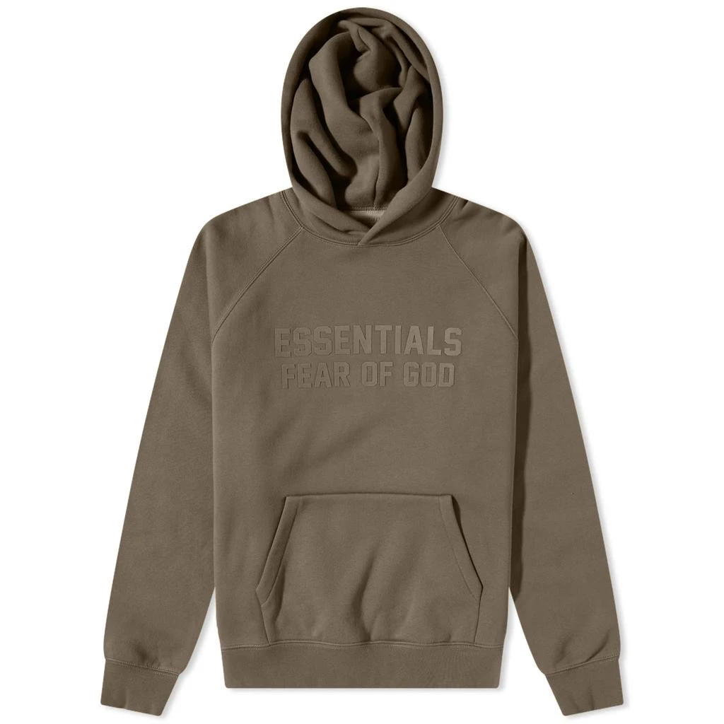 商品Essentials|Fear of God ESSENTIALS Logo Popover Hoody - Wood,价格¥744,第1张图片