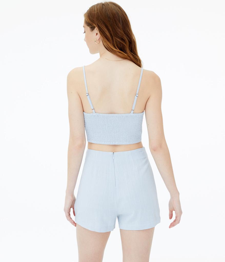 Aeropostale Women's Ruched Linen Crop Top***商品第4张图片规格展示