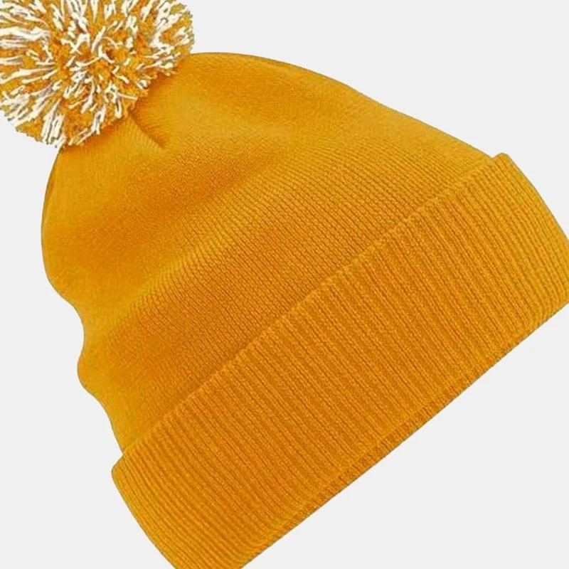 商品Beechfield|Big Girls Snowstar Duo Extreme Winter Hat Mustard/Off White ONE SIZE,价格¥76,第1张图片