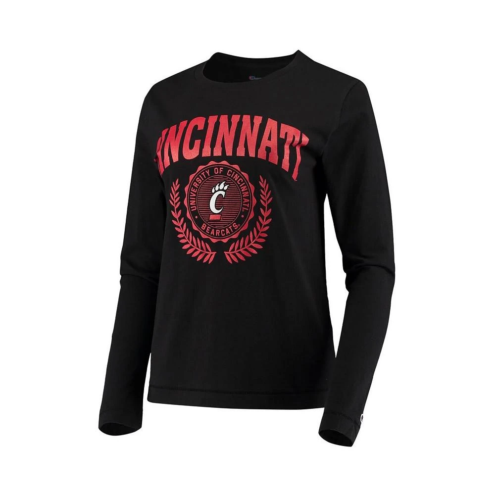 商品CHAMPION|Women's Black Cincinnati Bearcats University Laurels Long Sleeve T-shirt,价格¥229,第3张图片详细描述