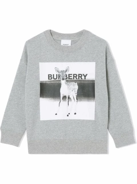 商品Burberry|BURBERRY 男童灰色棉质卫衣 8050306,价格¥1380,第1张图片