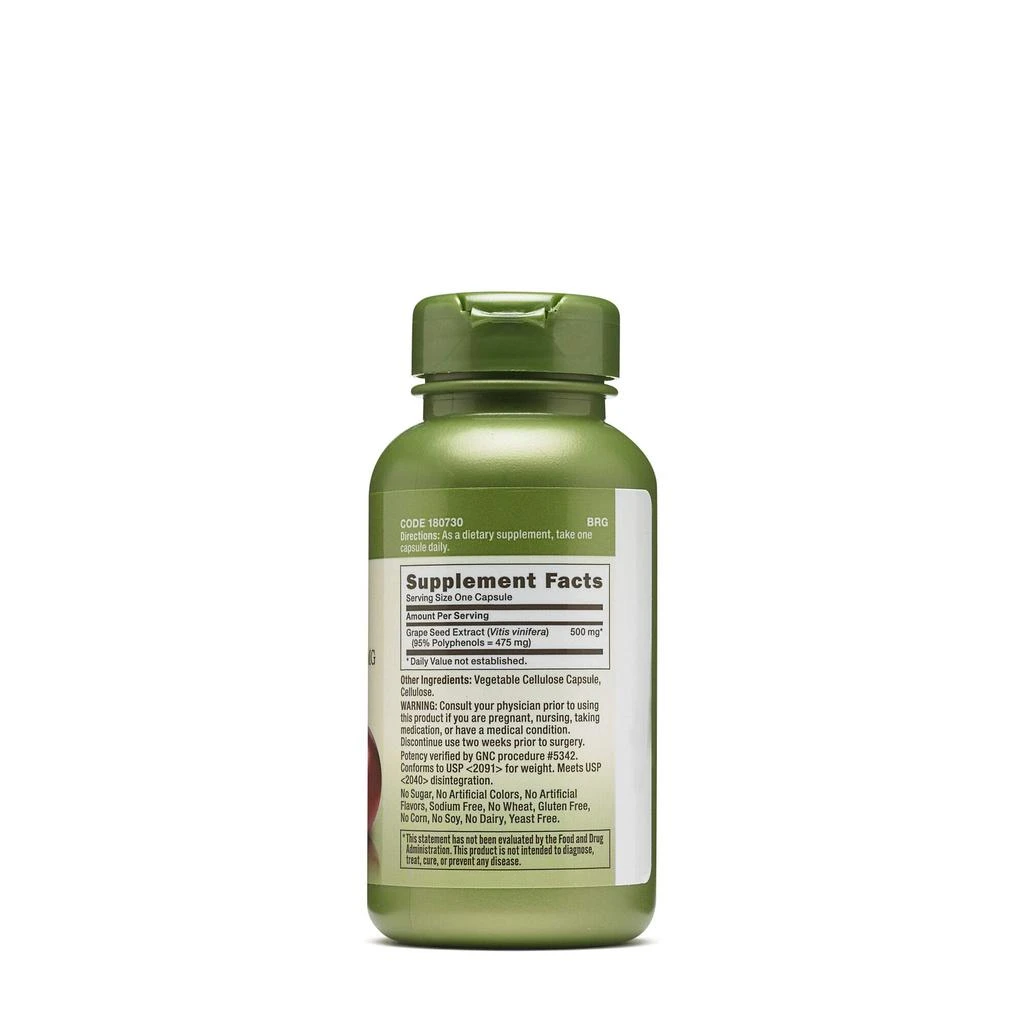 商品GNC|GNC Herbal Plus Grape Seed Extract 500mg - Extra Strength, 60 Capsules, Provides Antioxidant Support,价格¥338,第2张图片详细描述