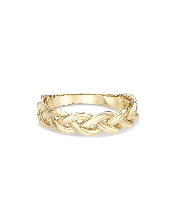 商品Zoe Lev|14K Yellow Gold Braided Ring,价格¥4403,第1张图片