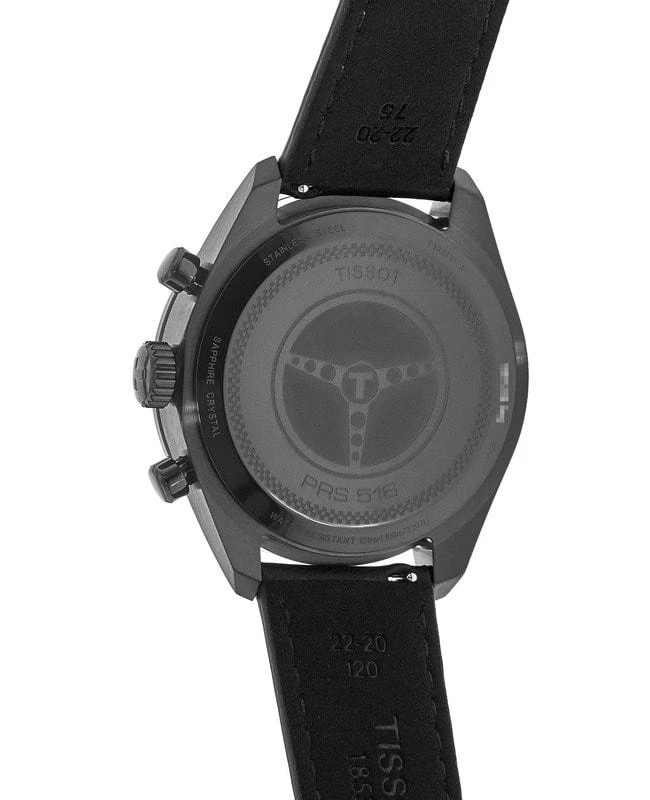 商品Tissot|Tissot PRS 516 Chronograph Black Dial Leather Strap Men's Watch T131.617.36.052.00,价格¥2846,第4张图片详细描述