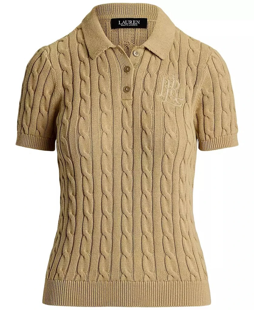 商品Ralph Lauren|Women's Cable-Knit Polo Shirt,价格¥553,第5张图片详细描述