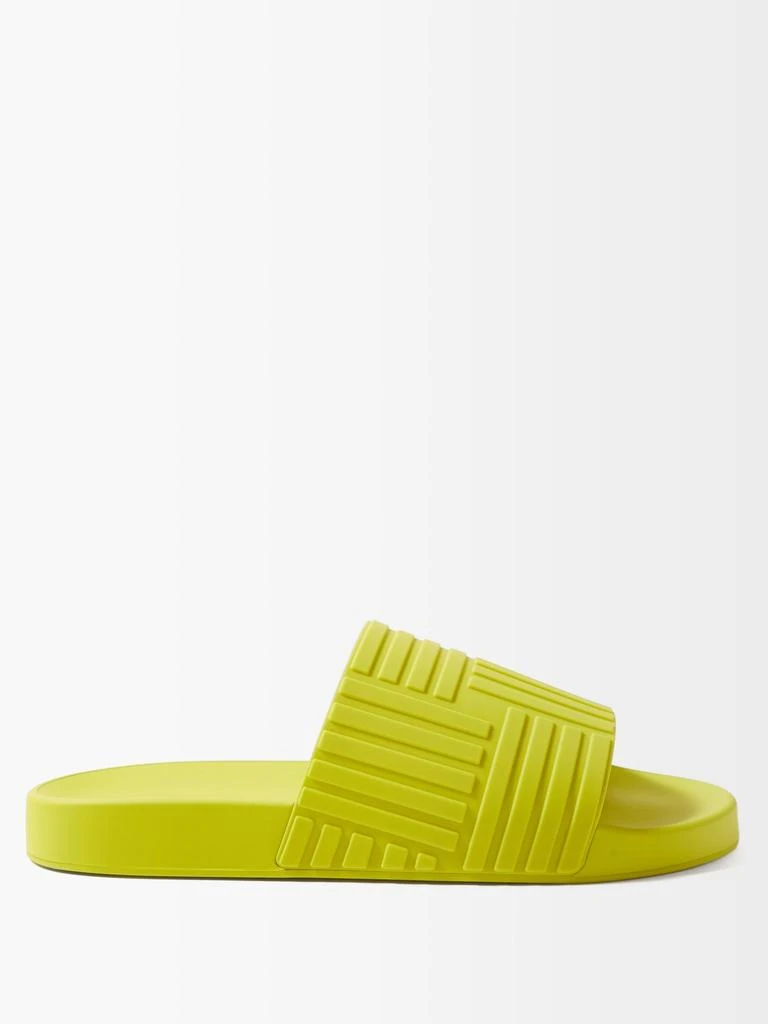 商品Bottega Veneta|Intrecciato-effect rubber slides,价格¥3761,第1张图片