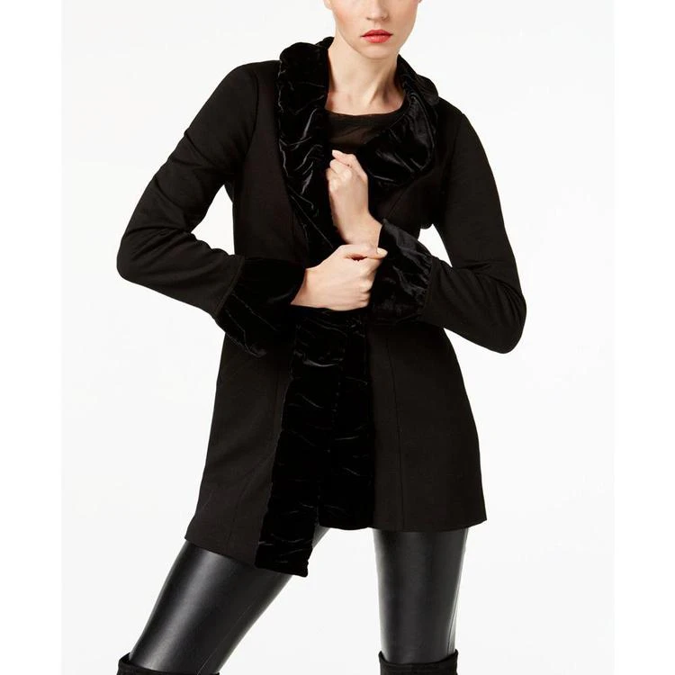 商品INC International|Velvet-Ruffle Coat, Created for Macy's,价格¥299,第3张图片详细描述