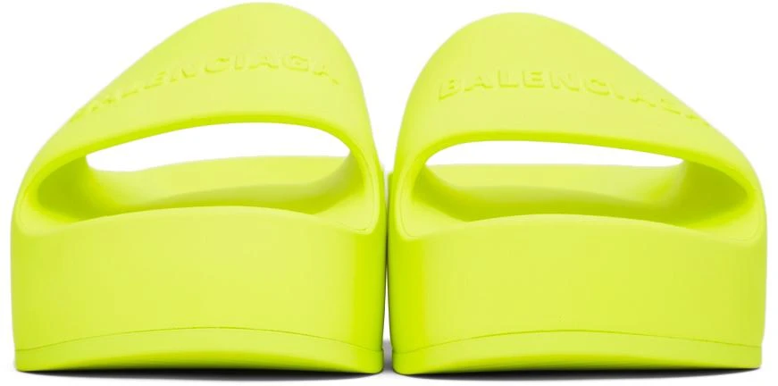商品Balenciaga|Yellow Chunky Platform Slides,价格¥2332,第2张图片详细描述