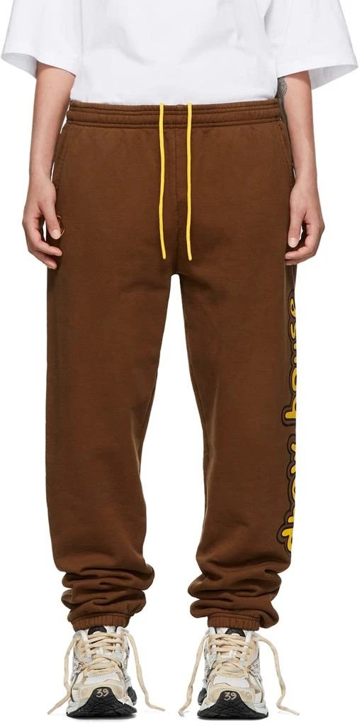 商品Drew House|SSENSE Exclusive Brown Cartoon Font Lounge Pants,价格¥576,第1张图片