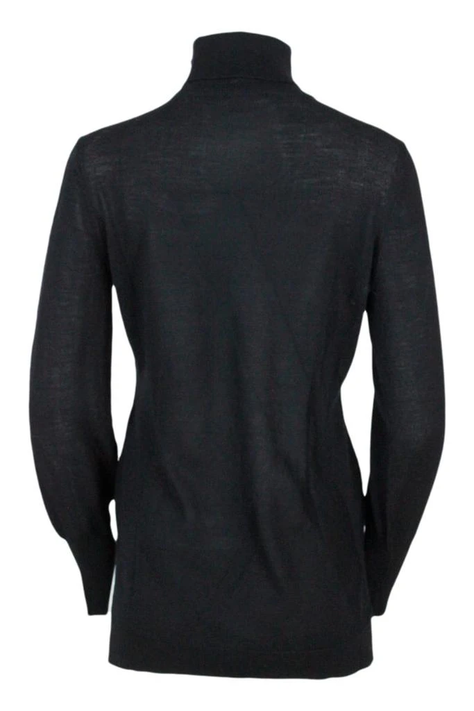 商品Armani|Armani Collezioni Lightweight Turtleneck Long-sleeved Sweater In 100% Pure Virgin Wool With Side Vents,价格¥1090,第3张图片详细描述