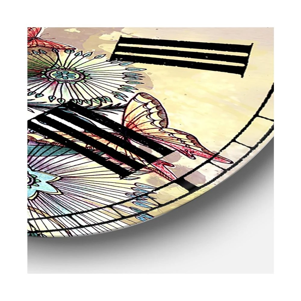 商品Designart|Butterfly Peacock Oversized Cottage Wall Clock - 36 x 36,价格¥3029,第3张图片详细描述