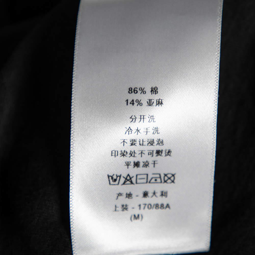 Dior Black Printed Cotton Short Sleeve T-Shirt M商品第9张图片规格展示
