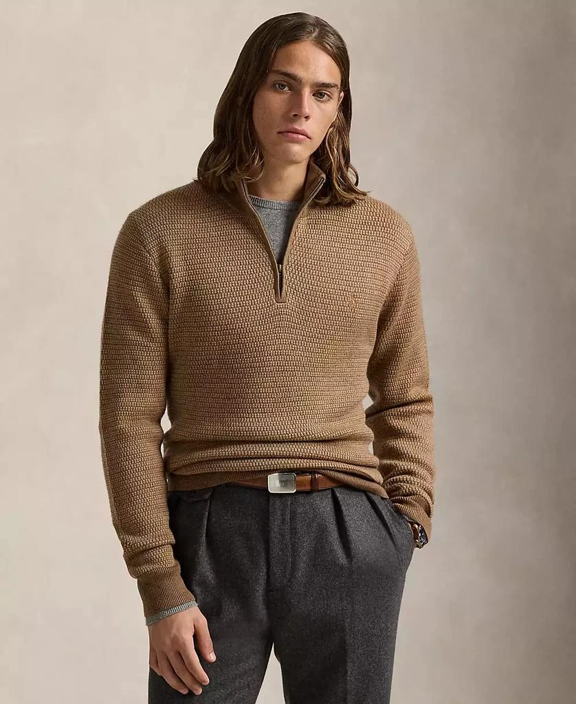 商品Ralph Lauren|Men's Washable Wool Quarter-Zip Sweater,价格¥1180,第1张图片