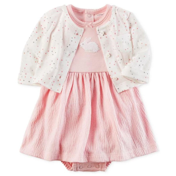 商品Carter's|2-Pc. Cardigan & Bunny Bodysuit-Dress Set, Baby Girls,价格¥75,第1张图片