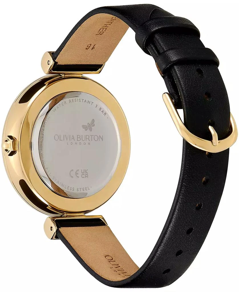 商品Olivia Burton|Women's Mini Bee Black Leather Strap Watch 36mm,价格¥824,第3张图片详细描述
