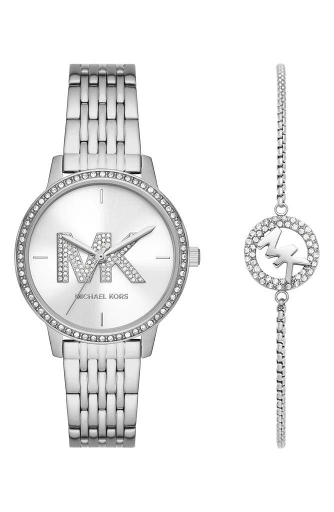 商品Michael Kors|Melissa Cubic Zirconia Bracelet Watch & Bracelet Set, 41mm,价格¥643,第1张图片