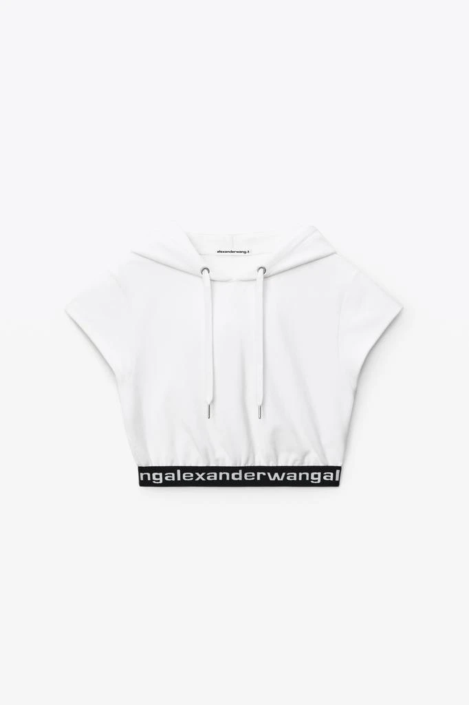 商品Alexander Wang|CAP SLEEVE HOODIE IN STRETCH CORDUROY,价格¥879,第3张图片详细描述