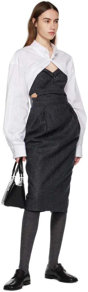 商品MAISON MARGIELA|Gray Pleated Midi Skirt,价格¥4278,第4张图片详细描述