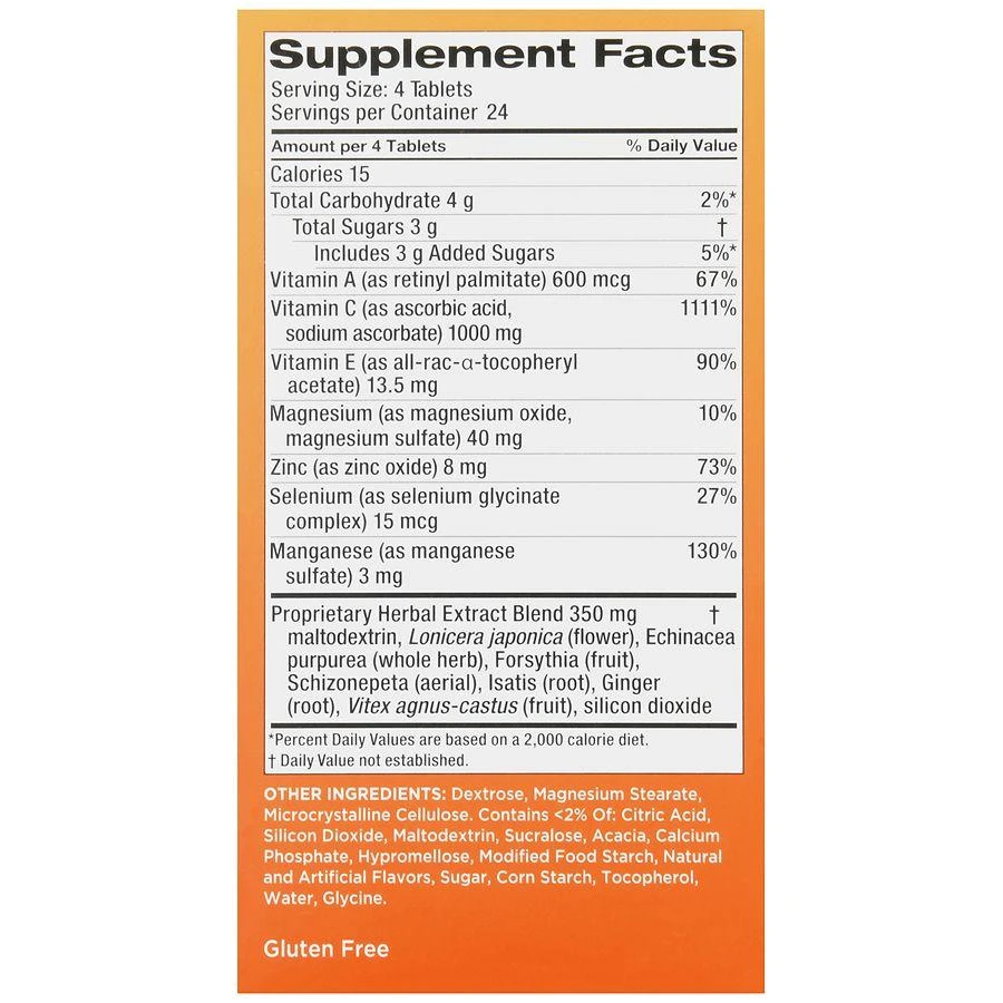 商品Walgreens|Immune Support Vitamin C Chewable Tablets Citrus,价格¥168,第3张图片详细描述