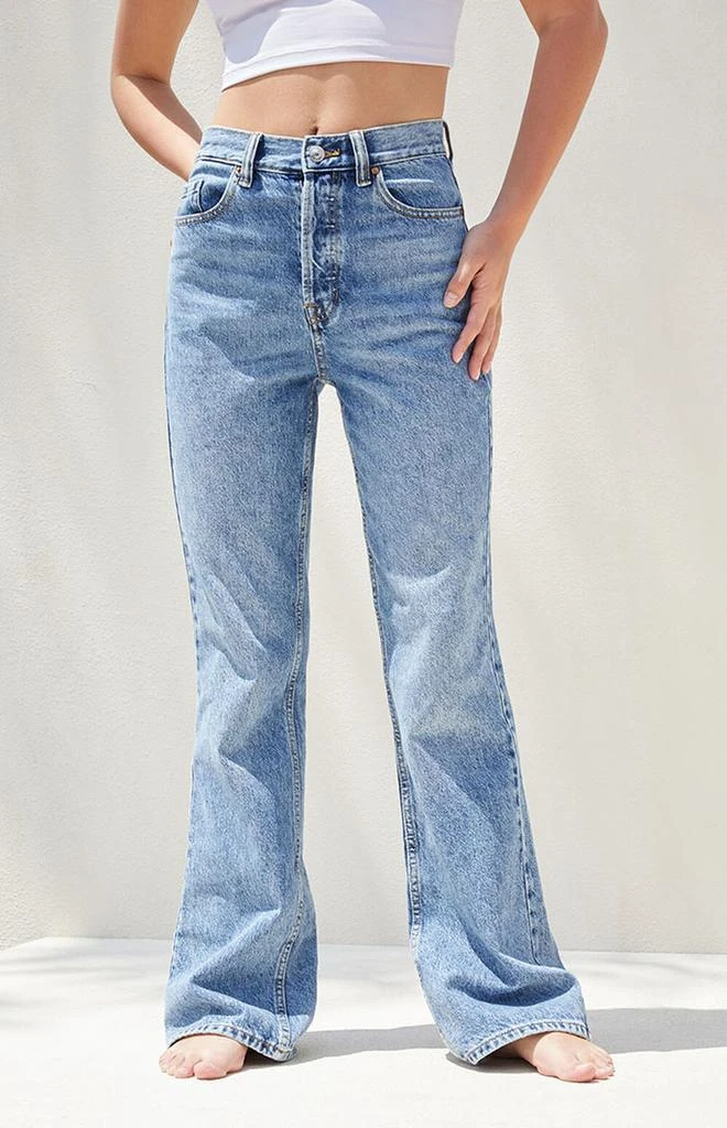 商品PacSun|Eco Medium Blue High Waisted Bootcut Jeans,价格¥420,第2张图片详细描述