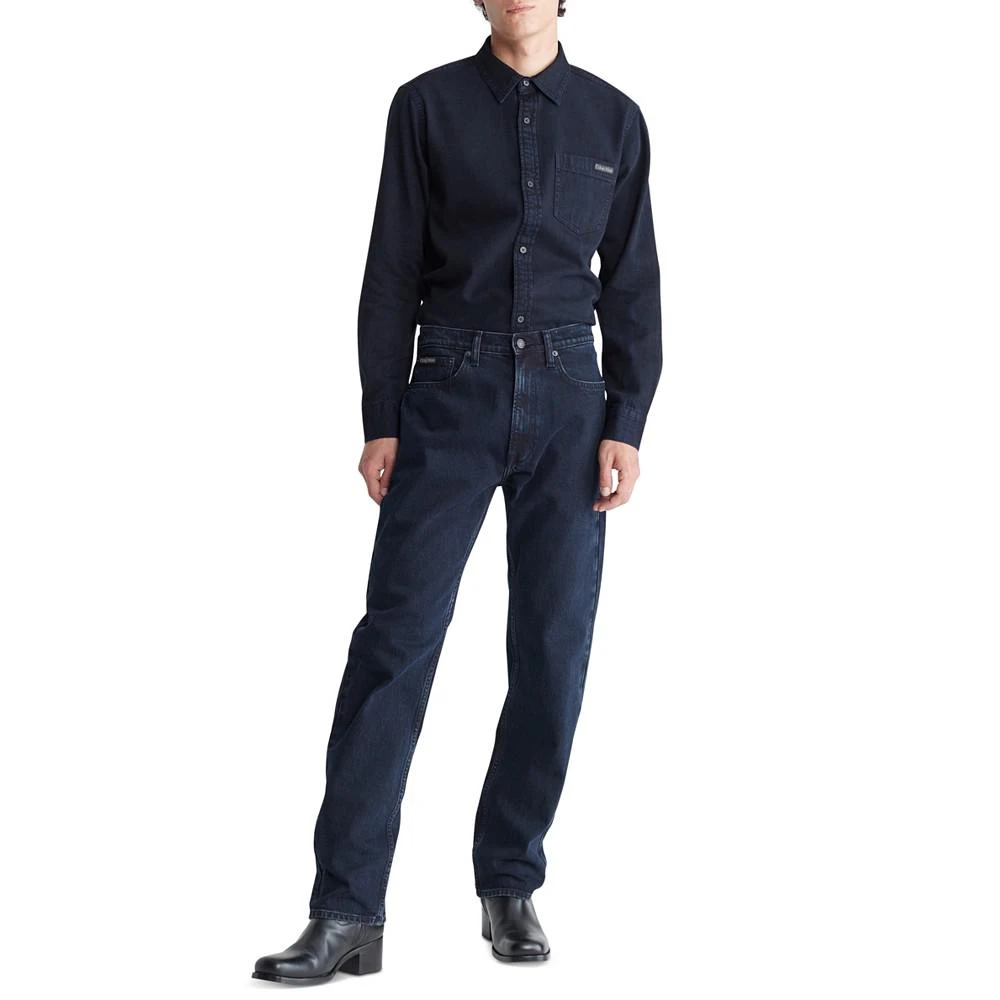 商品Calvin Klein|Men's Blue Black Stone Denim Shirt,价格¥330,第4张图片详细描述