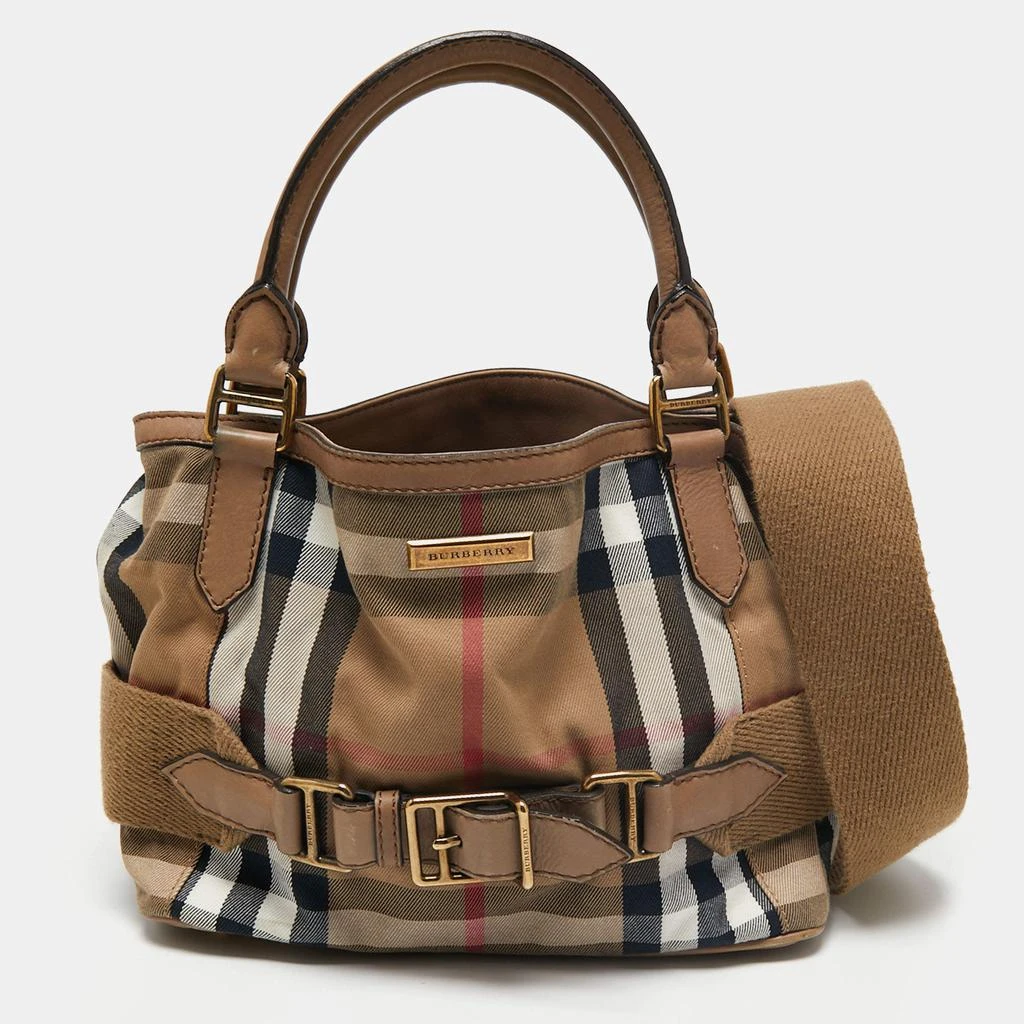 商品[二手商品] Burberry|Burberry Beige House Check Canvas and Leather Aurelia Diaper Bag,价格¥3148,第1张图片