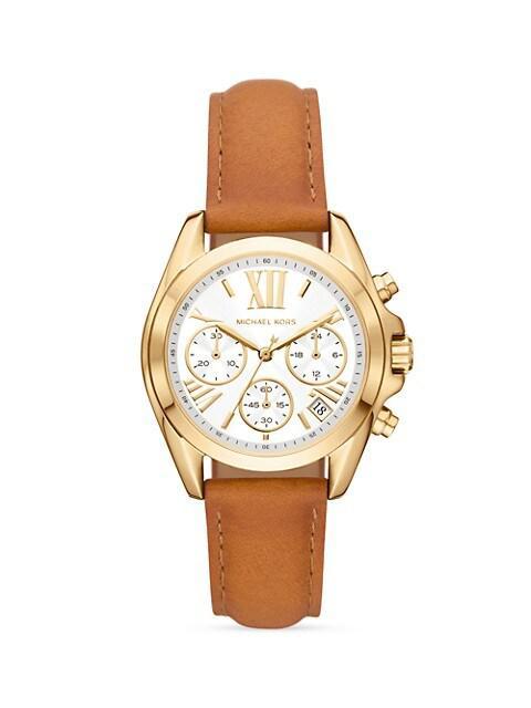 商品Michael Kors|Bradshaw Goldtone Stainless Steel & Leather Chronograph Watch,价格¥1857,第1张图片