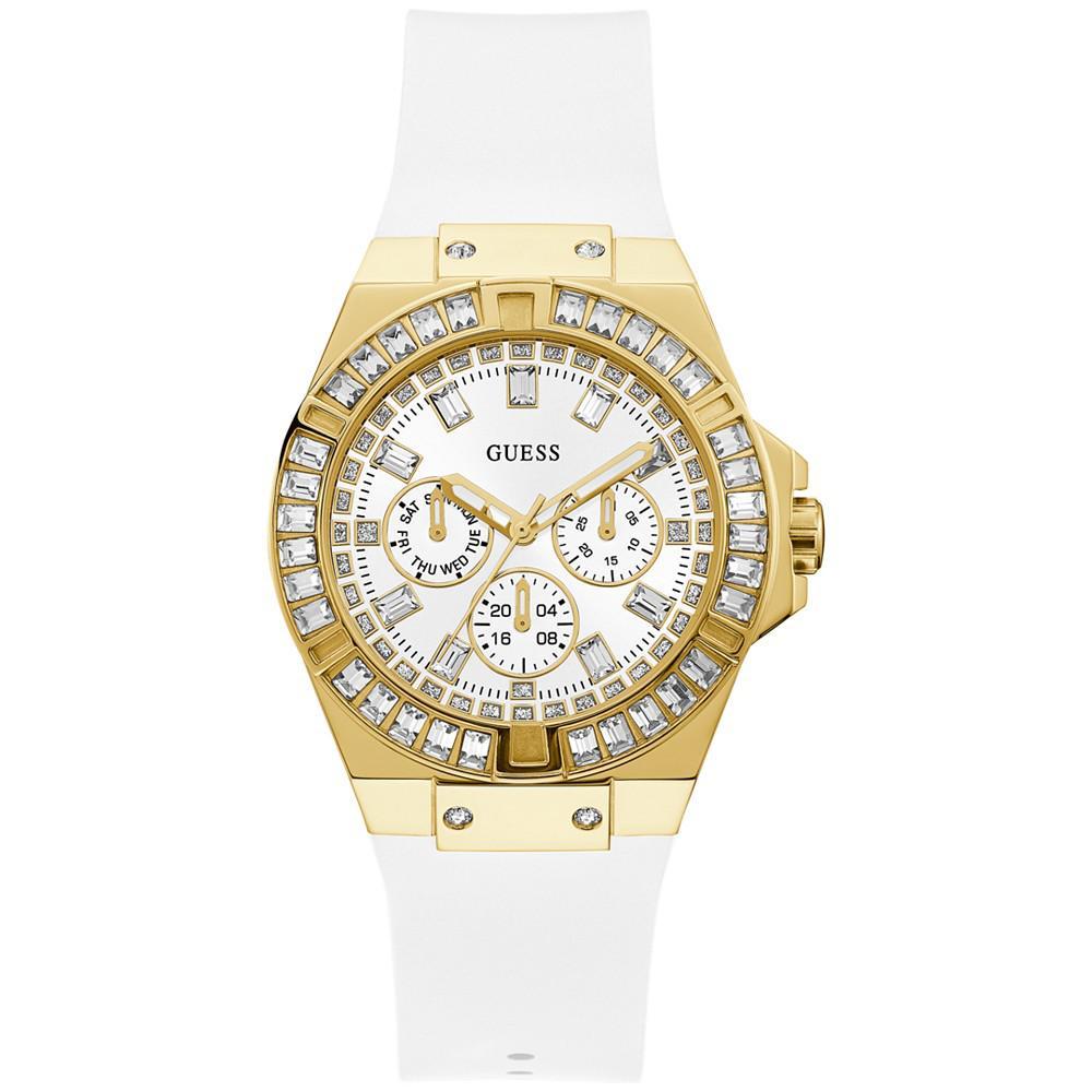 商品GUESS|Women's White Silicone Strap Watch 39mm,价格¥1077,第1张图片