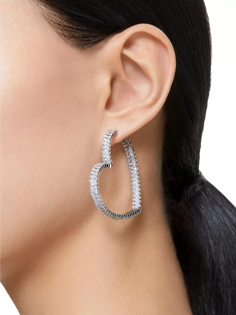 商品Swarovski|Matrix Rhodium-Plated & Crystal Large Heart Hoop Earrings,价格¥1839,第5张图片详细描述