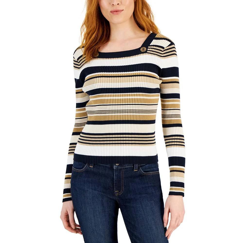 商品Tommy Hilfiger|Women's Cotton Ribbed Sweater,价格¥200,第1张图片