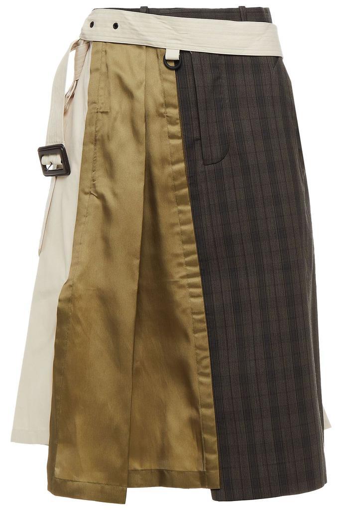 商品MAISON MARGIELA|Patchwork-effect belted wool-blend satin-twill and gabardine skirt,价格¥4061,第5张图片详细描述