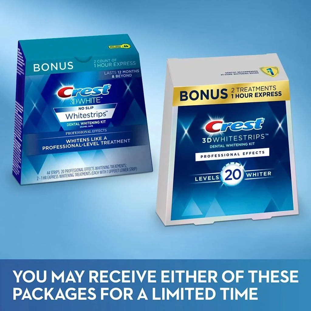 商品Crest|Crest 3D Whitestrips, Professional Effects, Teeth Whitening Strip Kit, 44 Strips (22 Count Pack),价格¥380,第2张图片详细描述