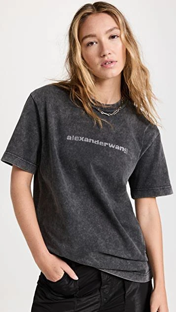 商品Alexander Wang|Hotfix 徽标短袖 T 恤,价格¥1322,第1张图片
