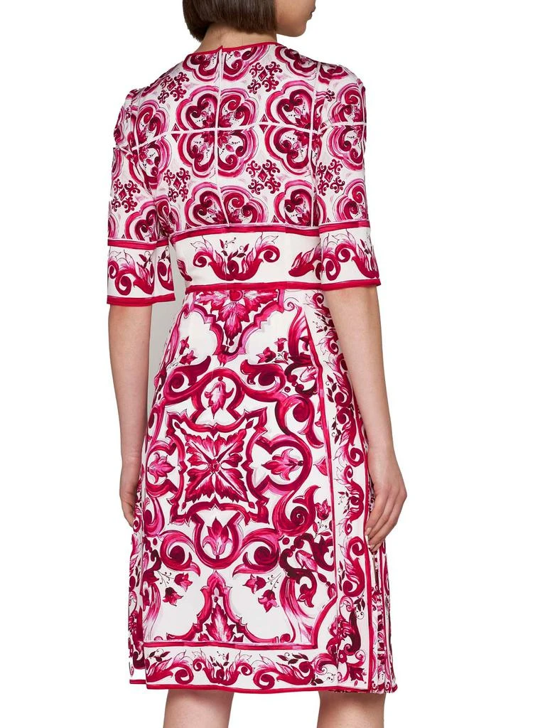 商品Dolce & Gabbana|Dolce & Gabbana Majolica-Print Round Neck Midi Dress,价格¥7588,第3张图片详细描述