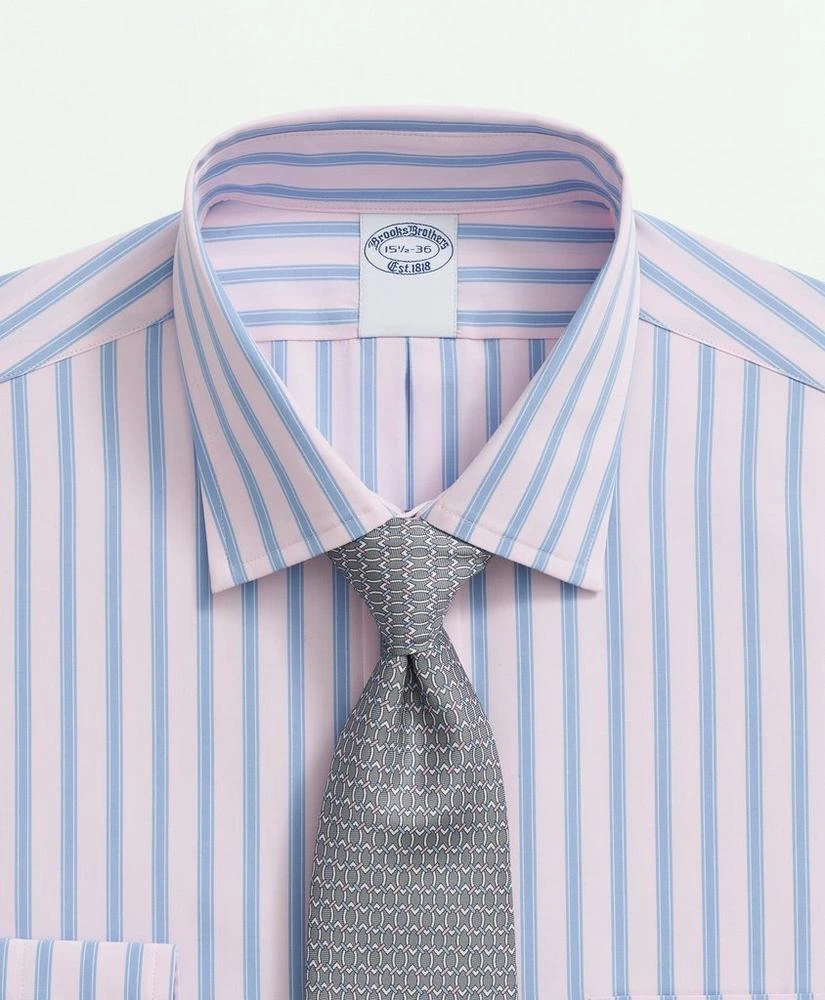 商品Brooks Brothers|Supima® Cotton Poplin Ainsley Collar, Framed Stripe Dress Shirt,价格¥947,第2张图片详细描述