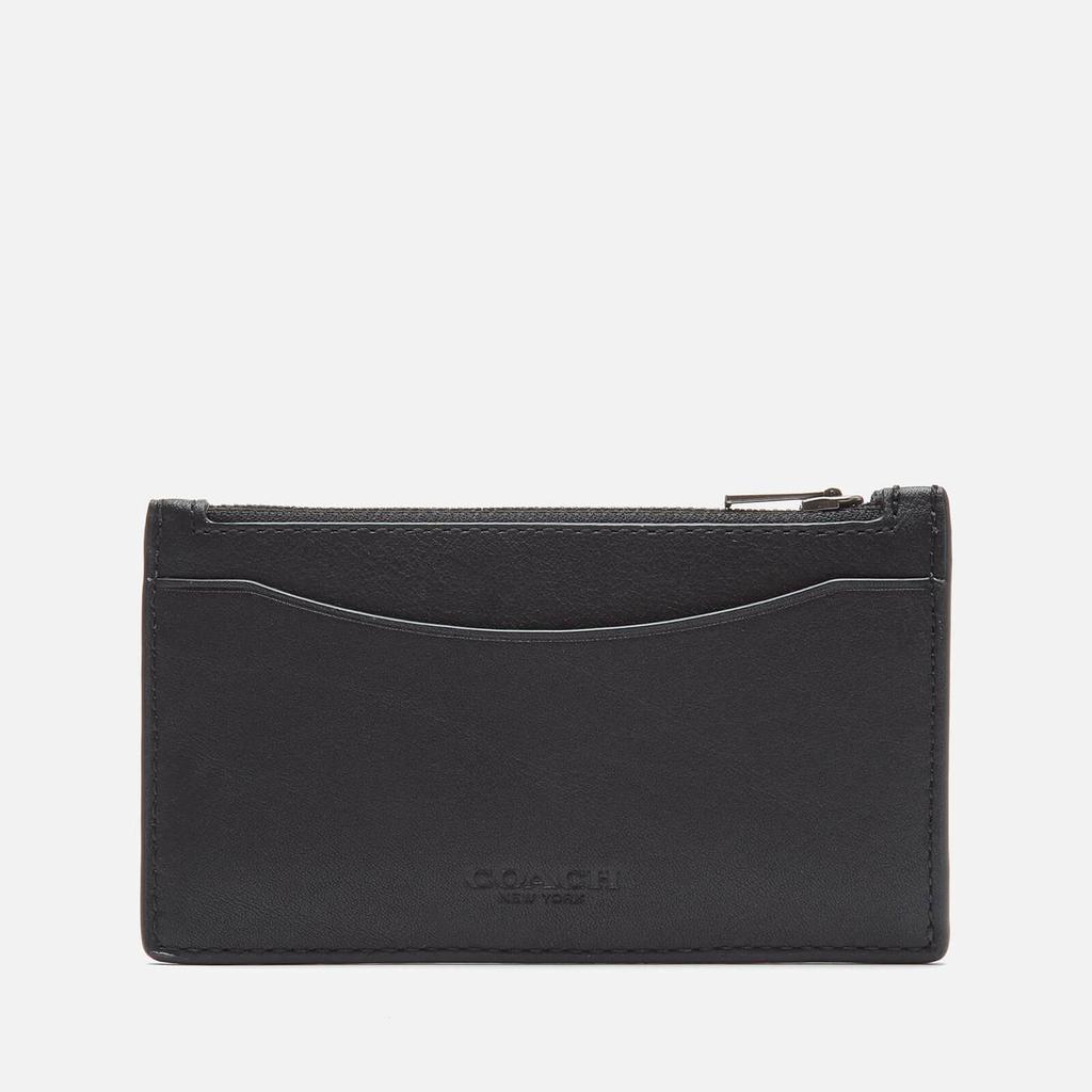 Coach Men's Leather Zip Card Case - Black商品第1张图片规格展示